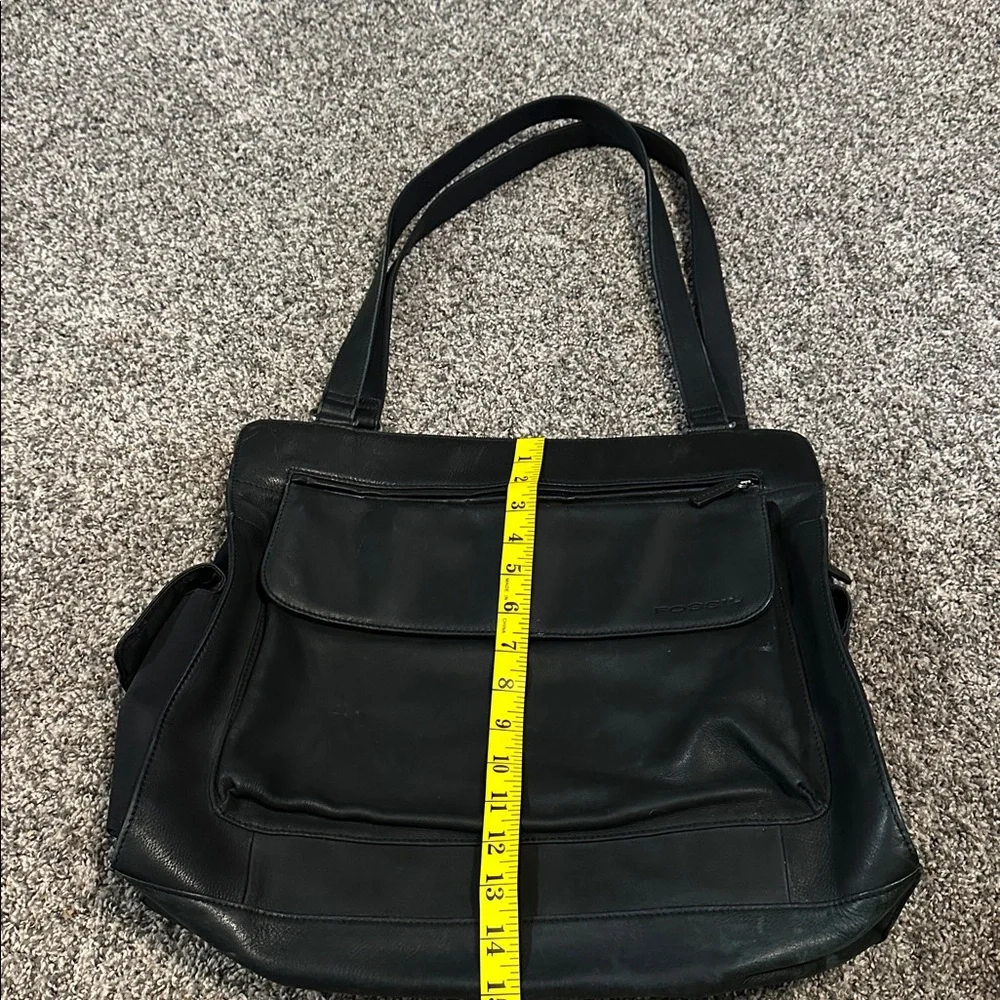 Fossil Leather Laptop Tote Bag. Leather shows some spots and wear See photos